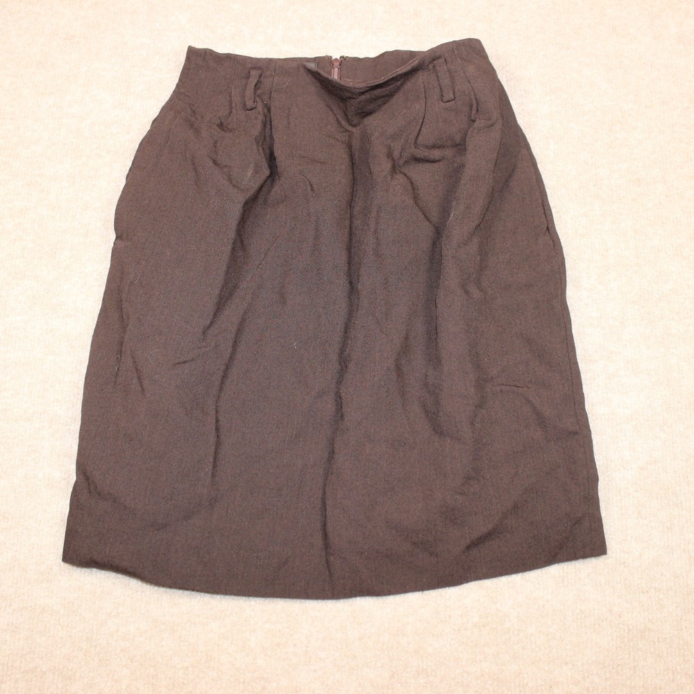 Liz Claiborne Collection Brown Wool Blend Pencil Skirt Size 4 Knee Length Lined